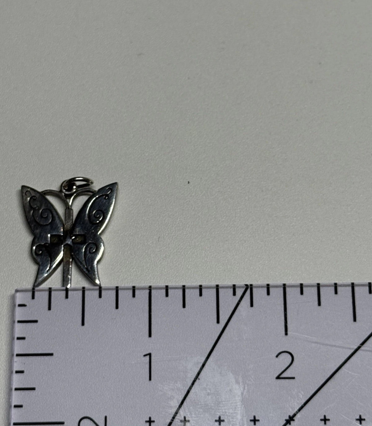 Pre-Owned James Avery Retired Sterling Silver Butterfly Cross and Star Pendant