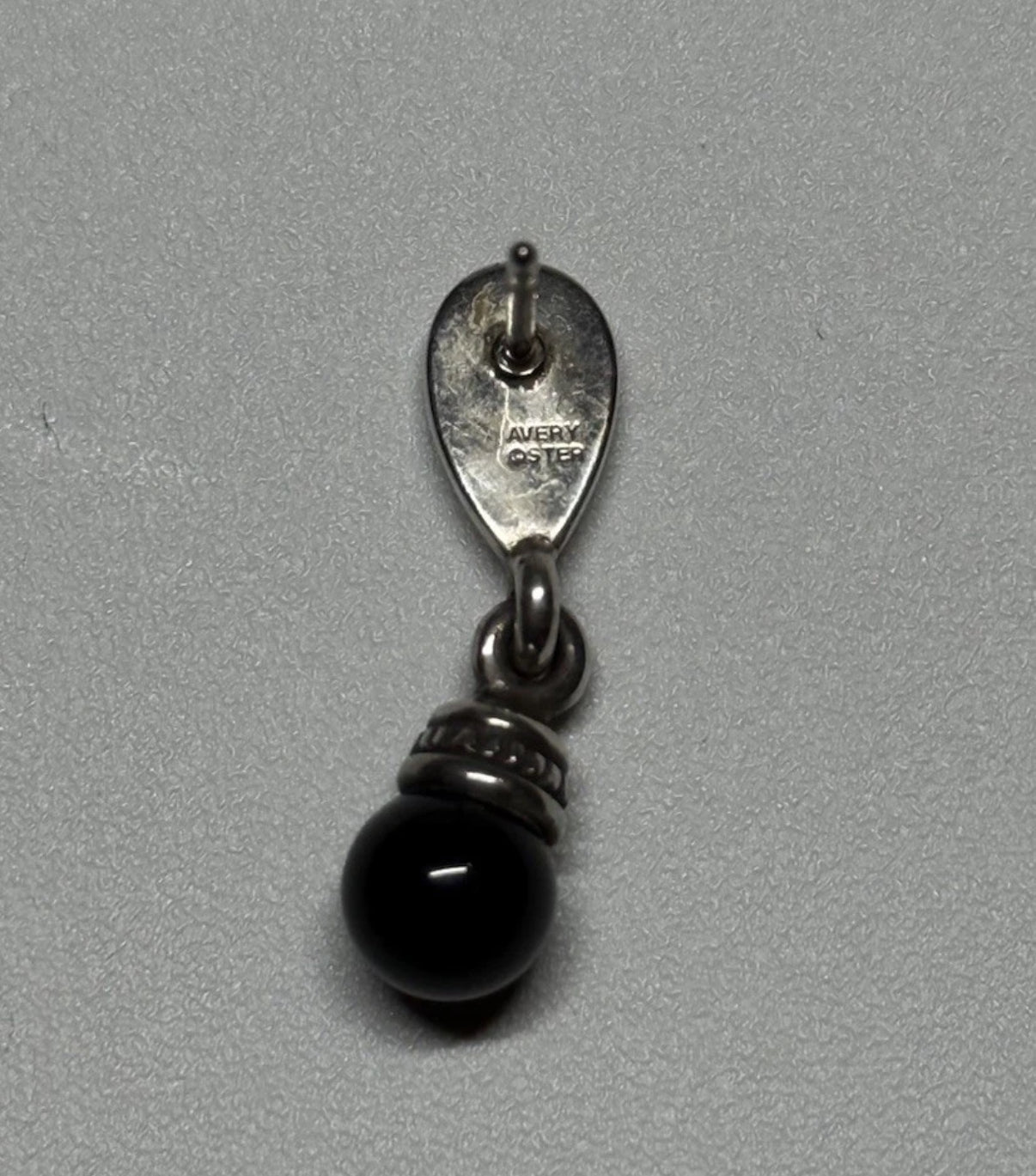 Pre-Owned James Avery Retired Sterling Silver Dangle Black Onyx Silver Earrings