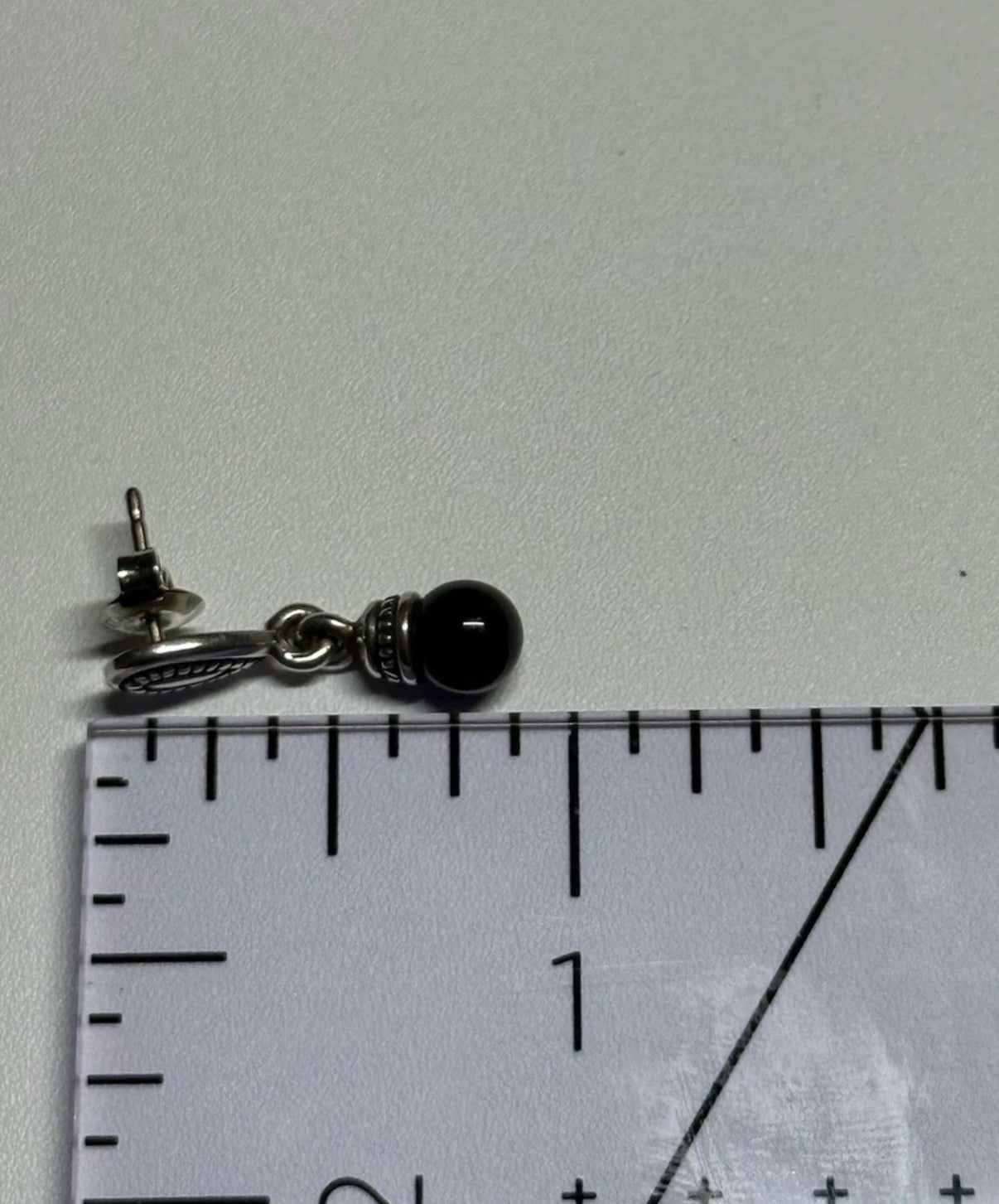 Pre-Owned James Avery Retired Sterling Silver Dangle Black Onyx Silver Earrings