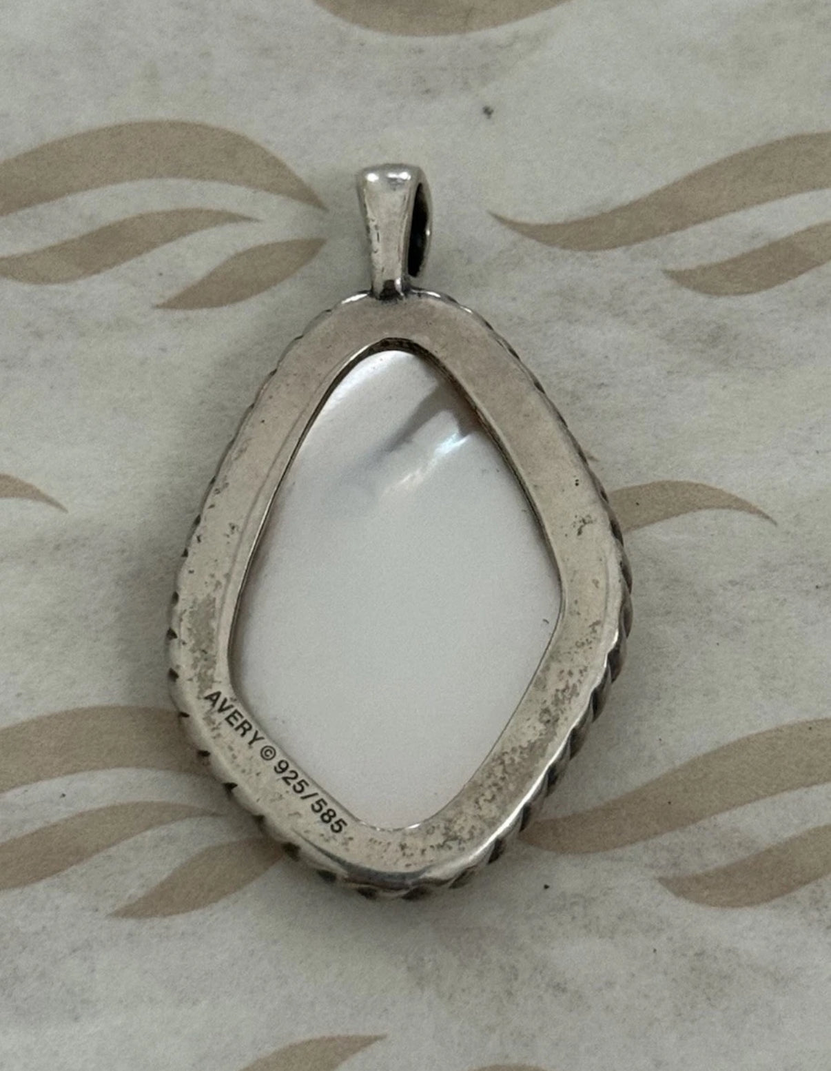 Pre-Owned James Avery Retired Sterling Silver & 14k Alessandra Mother of Pearl Pendant