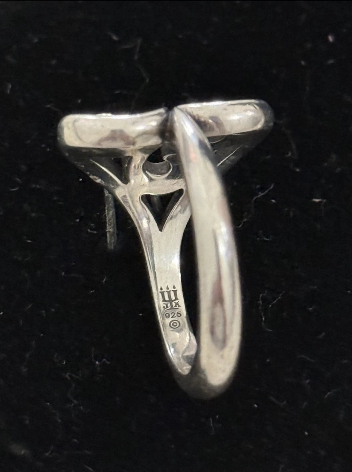 Pre-Owned James Avery Retired Sterling Silver Scroll Heart Ring Size 6.5