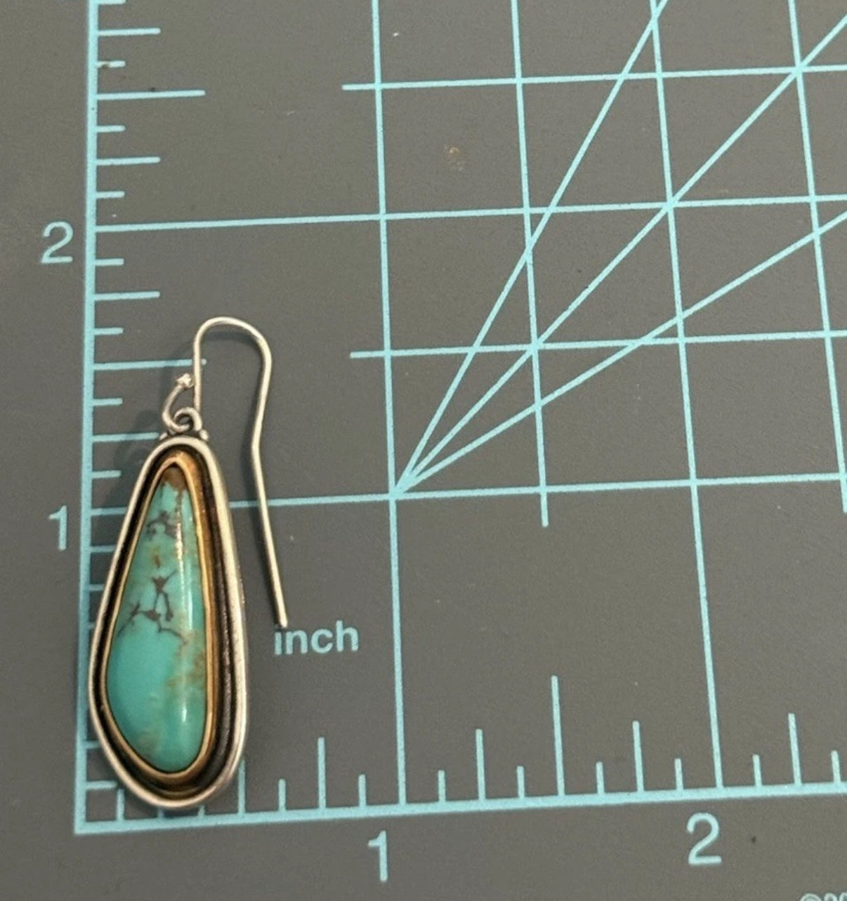 Pre-Owned James Avery Retired 925 Silver, Bronze, and Turquoise Puerto De Luna Ear Hooks