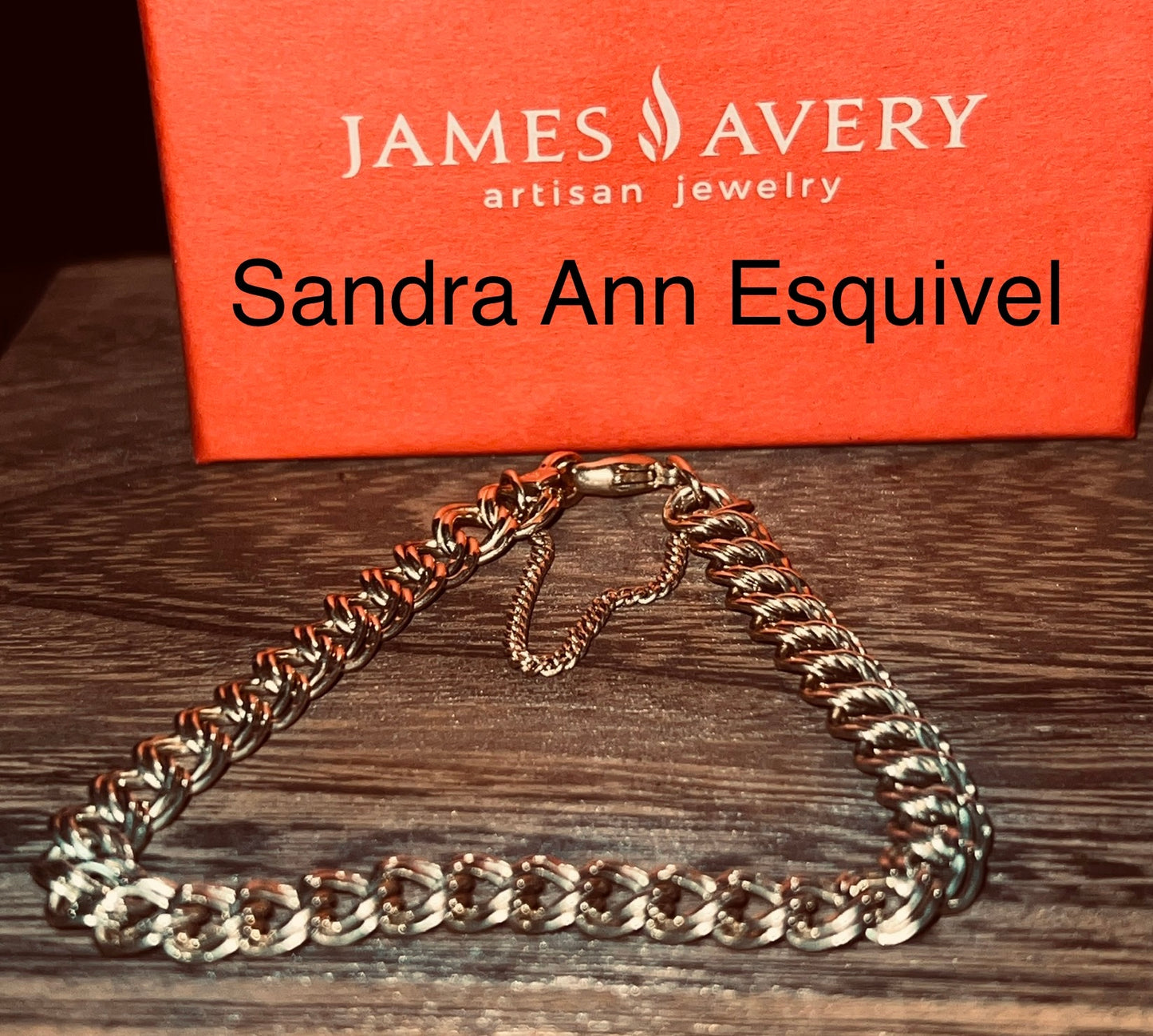 Pre Owned James 14k Gold Double Curb Charm Bracelet 7.5”