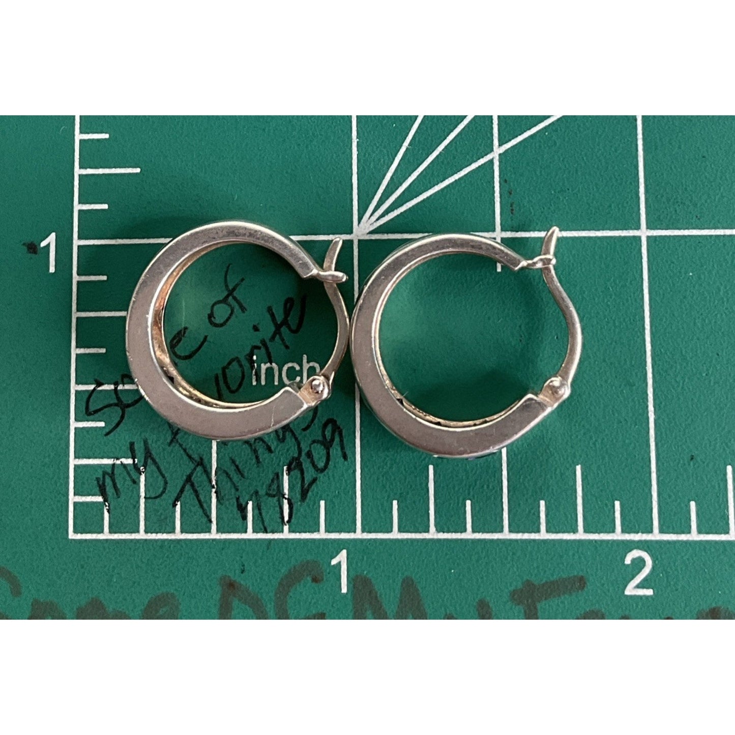 Vintage Sterling Silver Amethyst Purple gemstone Hoop Huggie Earrings