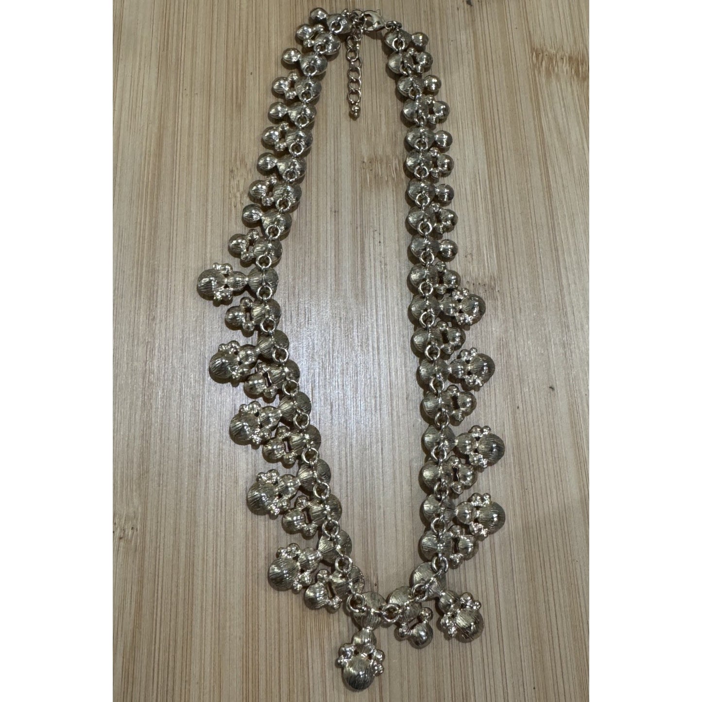 NWOT White House Black Market Black Crystal Rhinestone Gold Statement Necklace