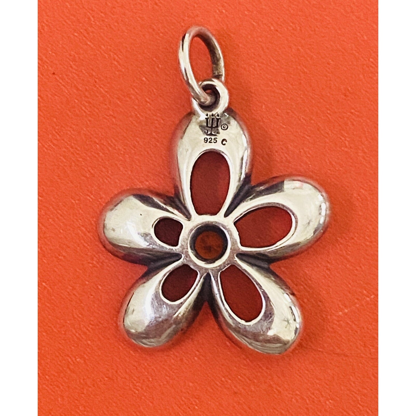 James Avery Retired Silver Citrine Flower Charm or Pendant Pre-Owned