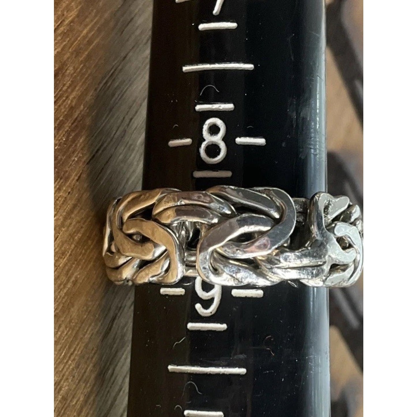 AK Turkey 925 Sterling Silver Byzantine Woven Band Ring Size 9.5 Unisex