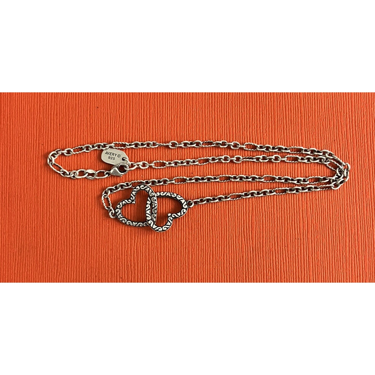 James Avery Retired Sterling Silver Two Hearts Necklace 8” Pre-Owned