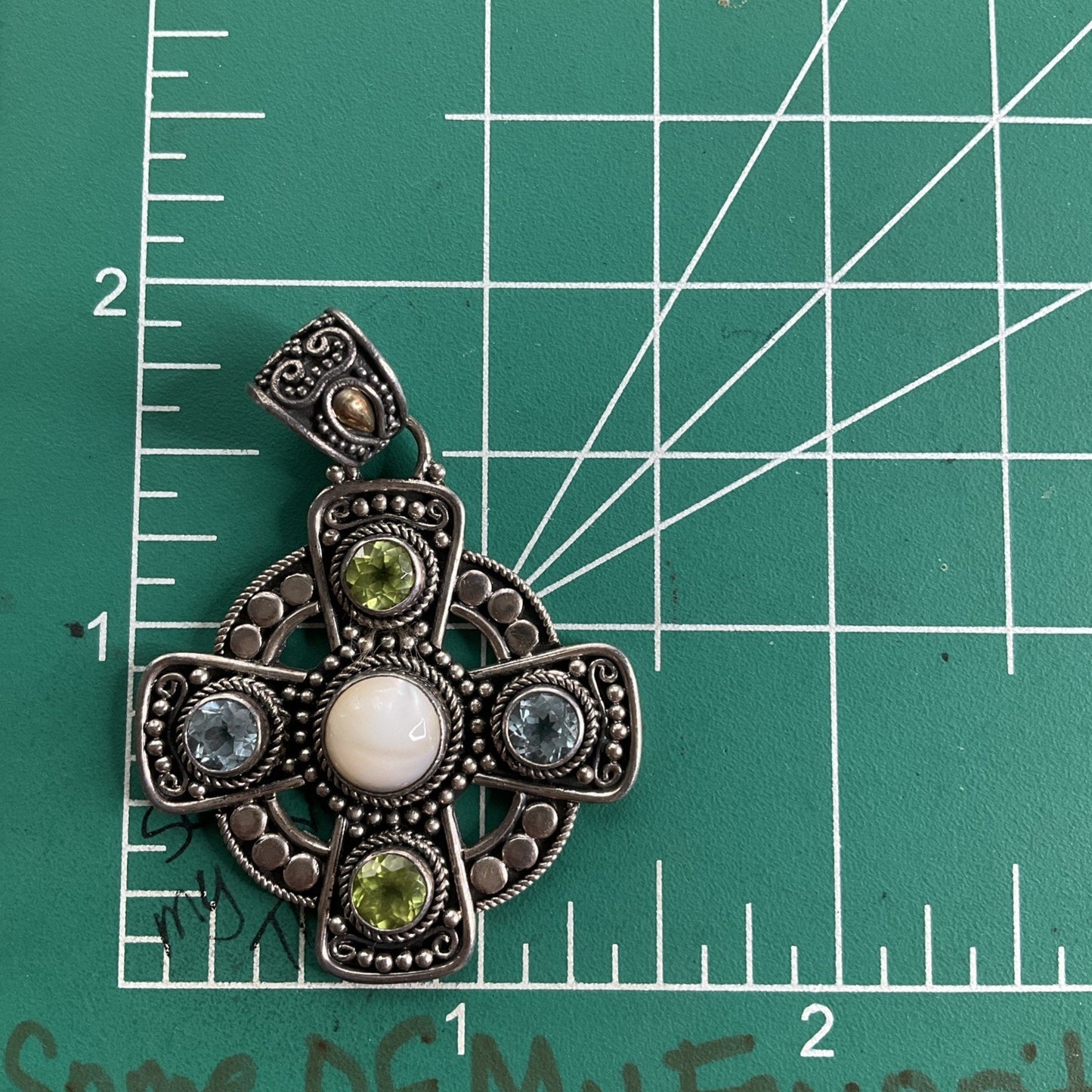Sterling Silver 18K Gold Accent Pendant Artisan Mixed Metal
