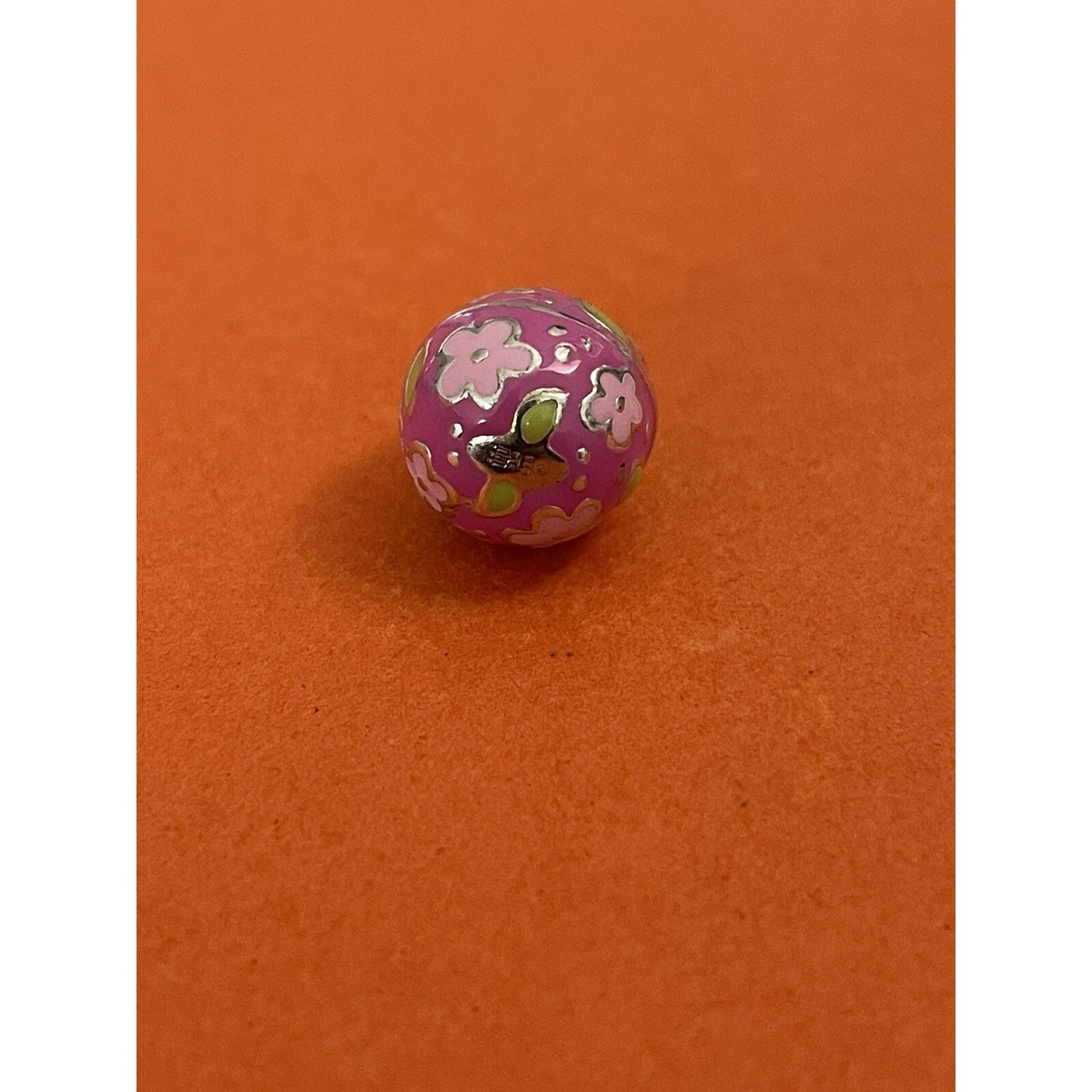 James Avery Retired Silver and Pink Enamel Easter Egg Charm or Pendant Brand New Pre-Owned