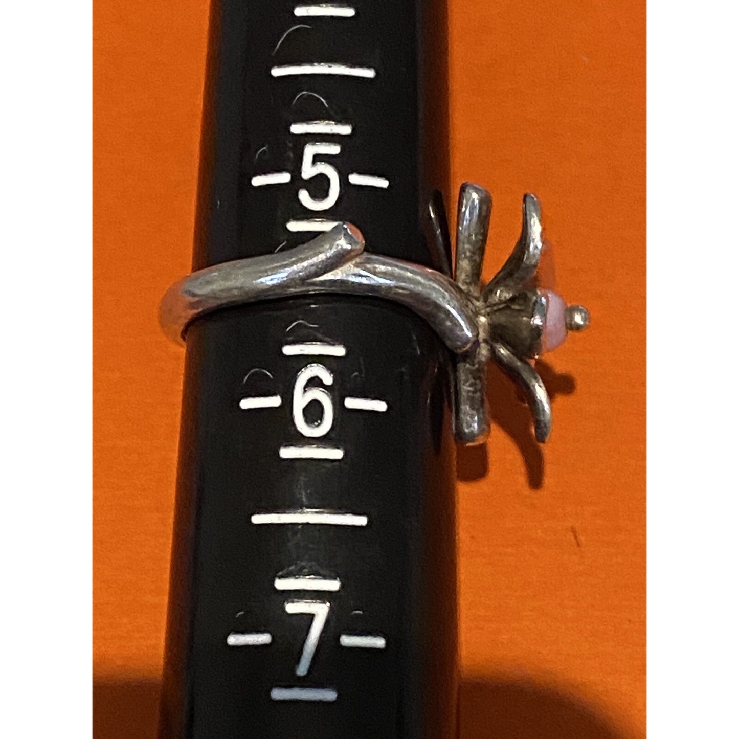 Pre owned James Avery Retired Silver Pink Blossom Flower W/ Pink Bead Size 5.5
