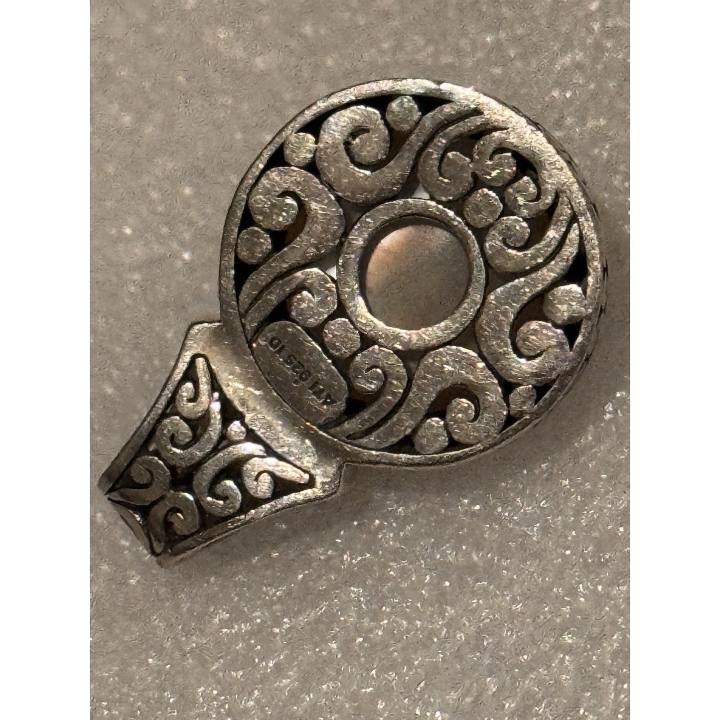 ATI 925 Sterling Silver Pearl Pendant Vintage Thai Balinese Scrollwork 6g