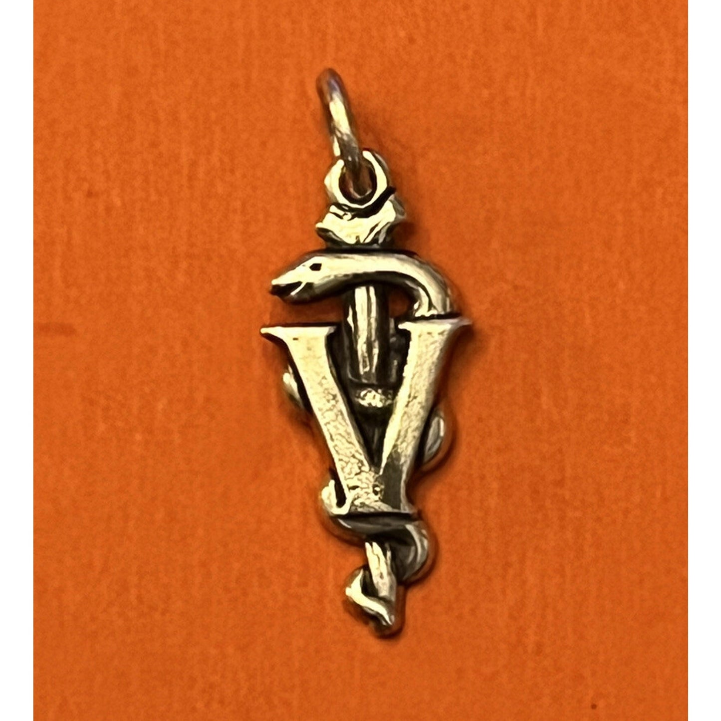 Retired James Avery Vet Veterinarian Animal Doctor Caduceus Pendant Pre-Owned