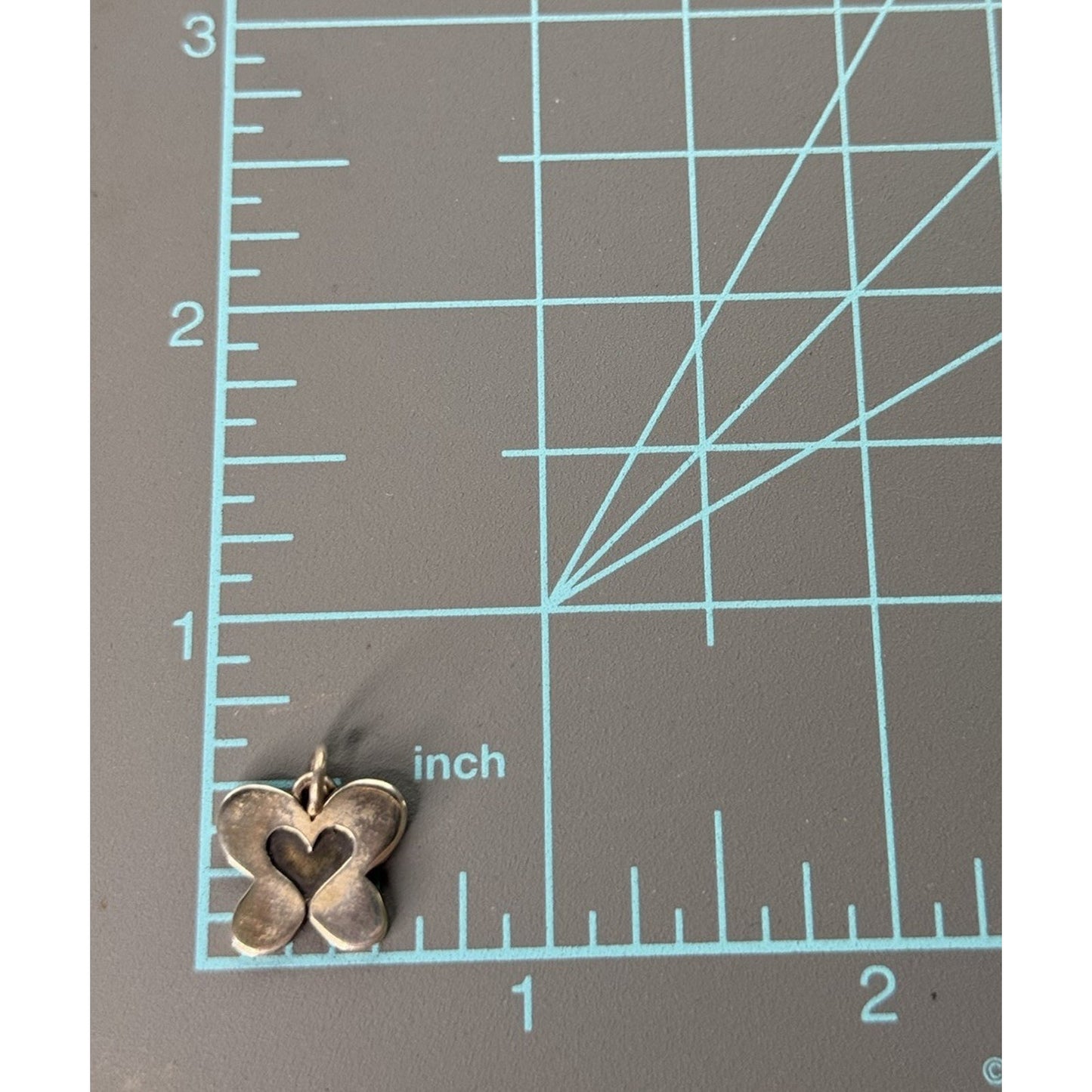 James Avery Retired RARE Sterling Silver Heart Butterfly Charm
