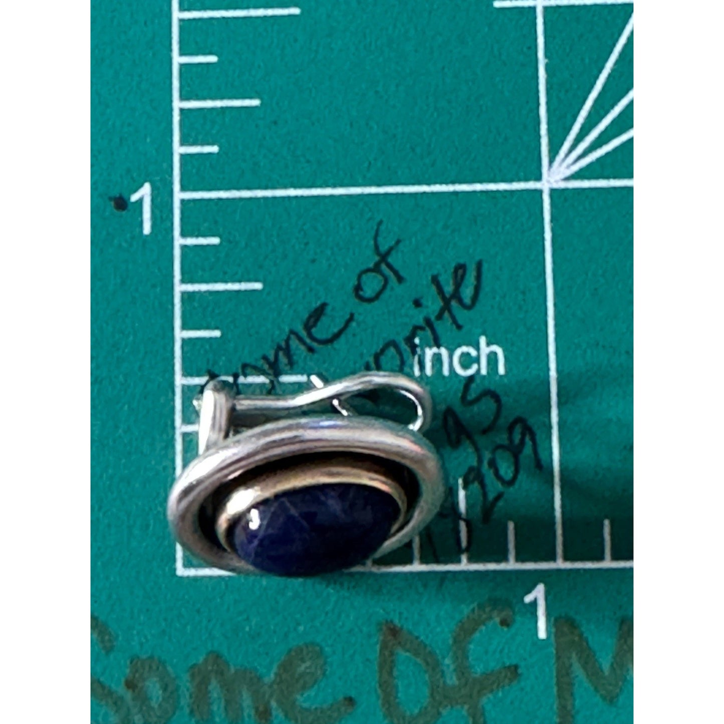 Pre Owned James Avery Retired RARE Sterling Silver And 14k Gold Oval Sodalite Earrings