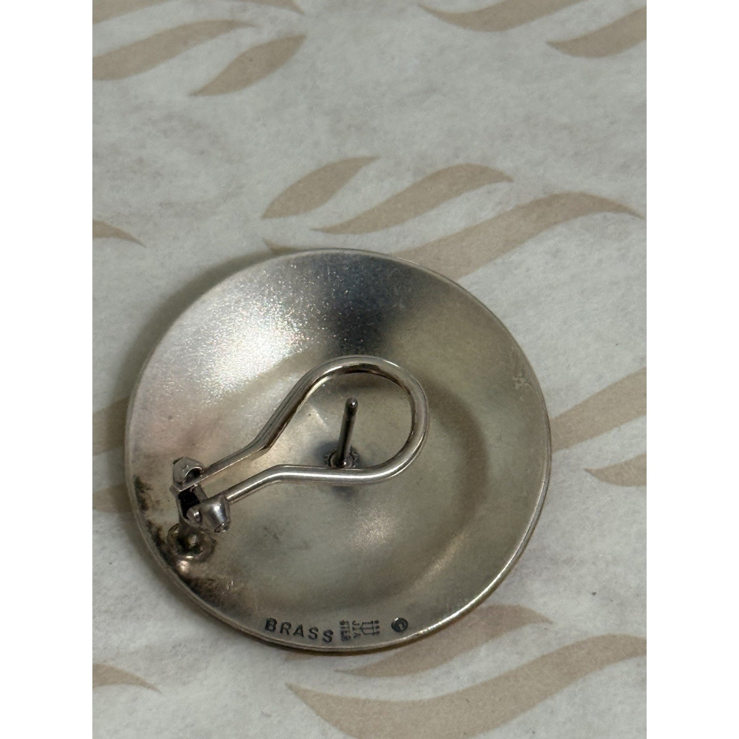 James Avery Retired French Clip Sterling Silver & Brass Post Earrings Pre-Owned
