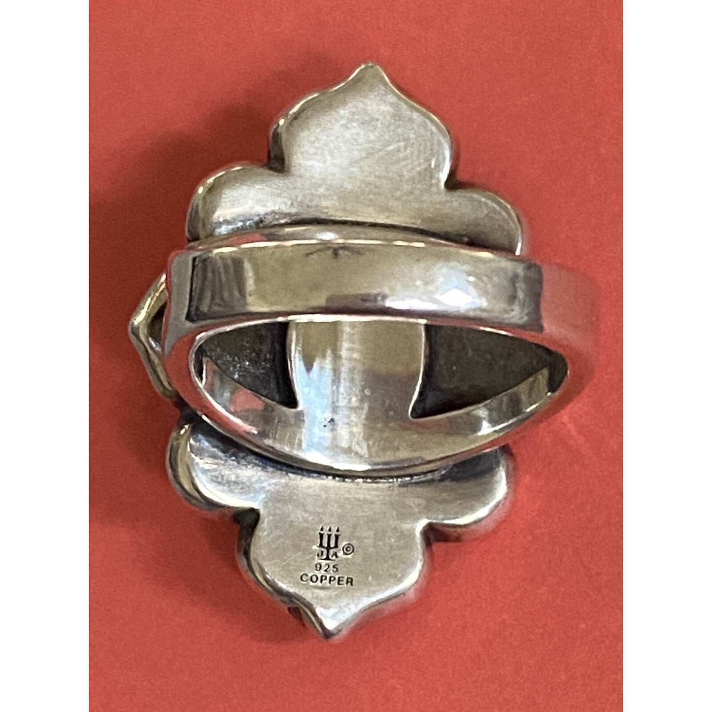James Avery Retired Silver Tangier Silver Copper Turquoise Ring Size 9.5 Pre-Owned