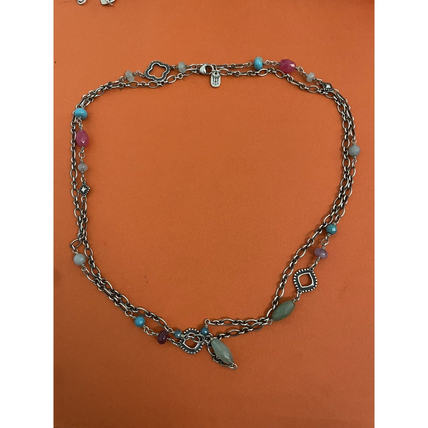 James Avery Retired Kaleidoscope Gemstone Necklace 21” Pre-Owned