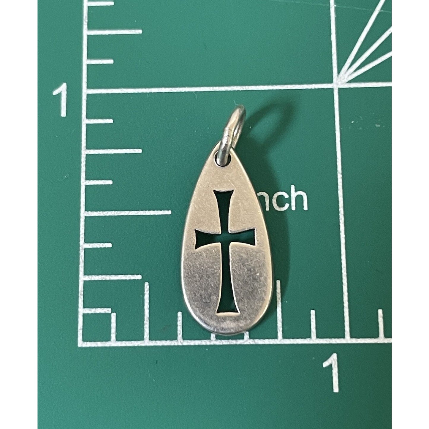 James Avery Retired Silver Teardrop Cross Charm/ Pendant Pre-Owned