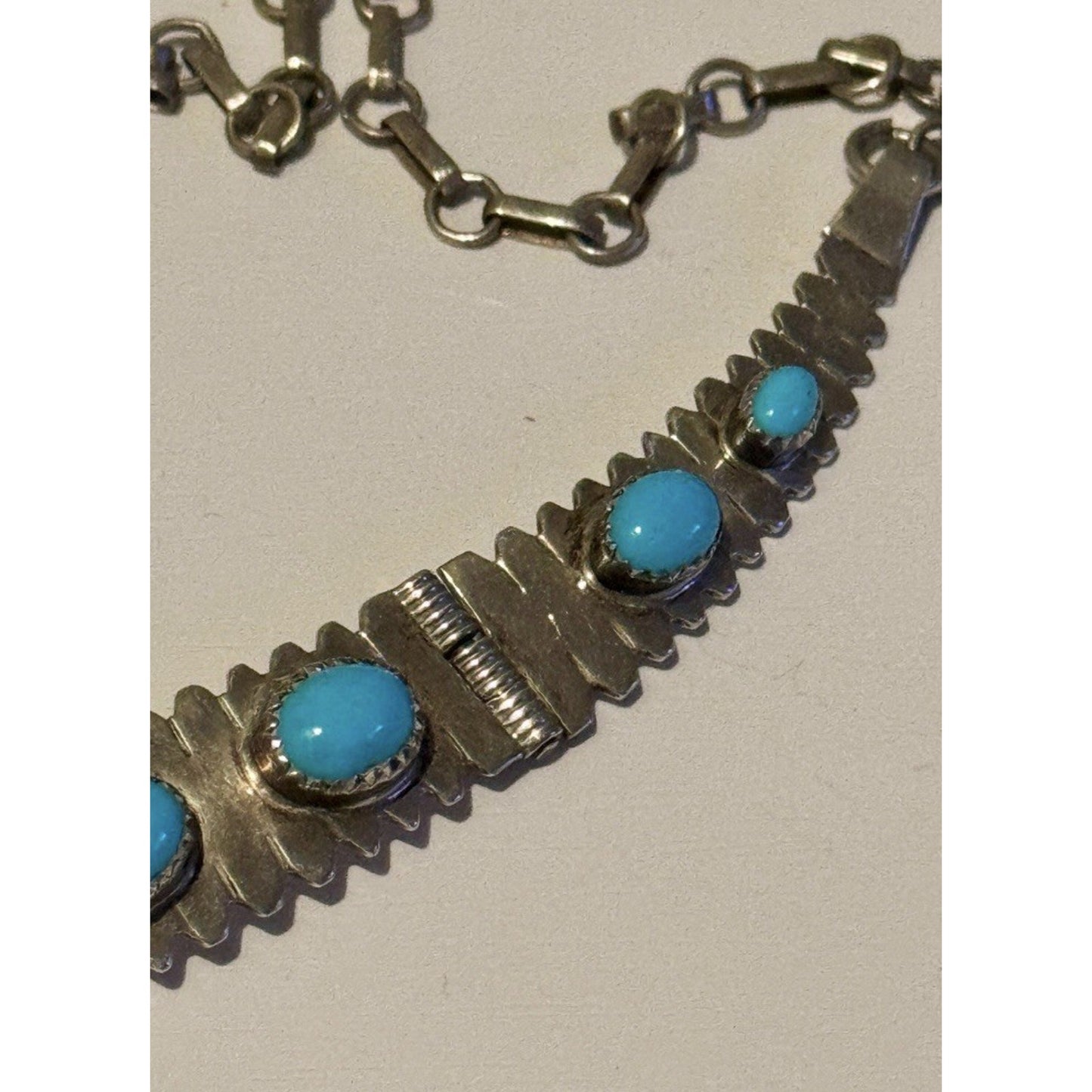 Vintage Sammy Charlie Necklace Sleeping Beauty Turquoise Signed Sterling SC 30.2