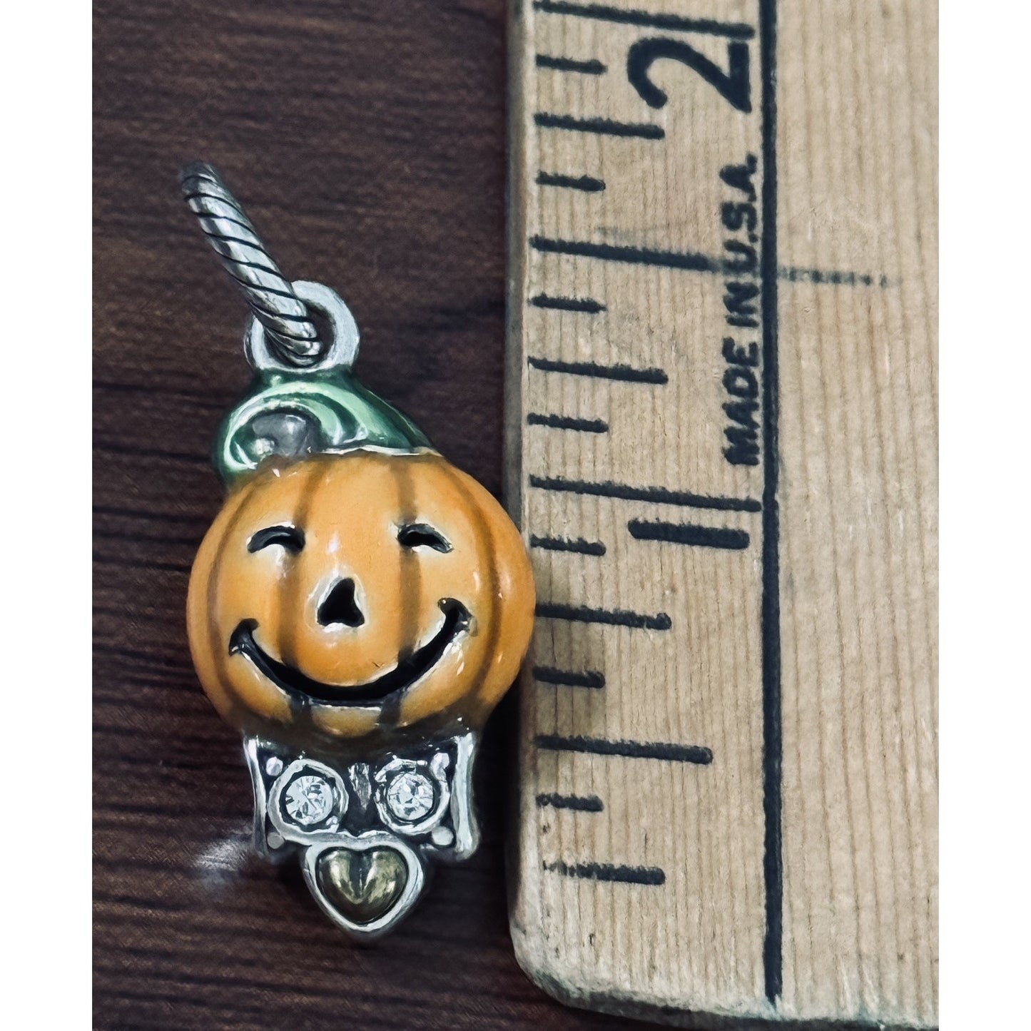 Brand New RETIRED Brighton J91782 JACK O LANTERN Enameled Silver Tone Charm