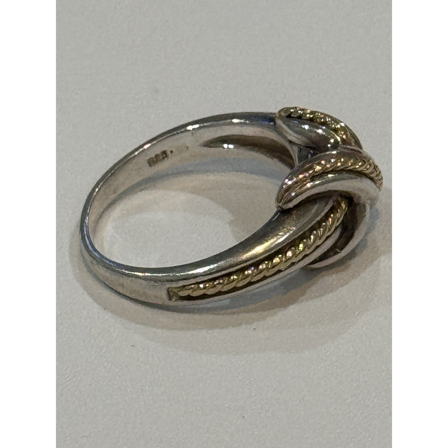 Vintage Tiffany & Co Signature Cross Ring 18k Yellow Gold & Sterling 925 Sz 8.5