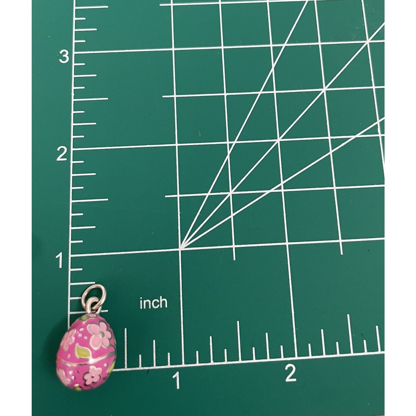 James Avery Retired Silver and Pink Enamel Easter Egg Charm or Pendant Brand New Pre-Owned