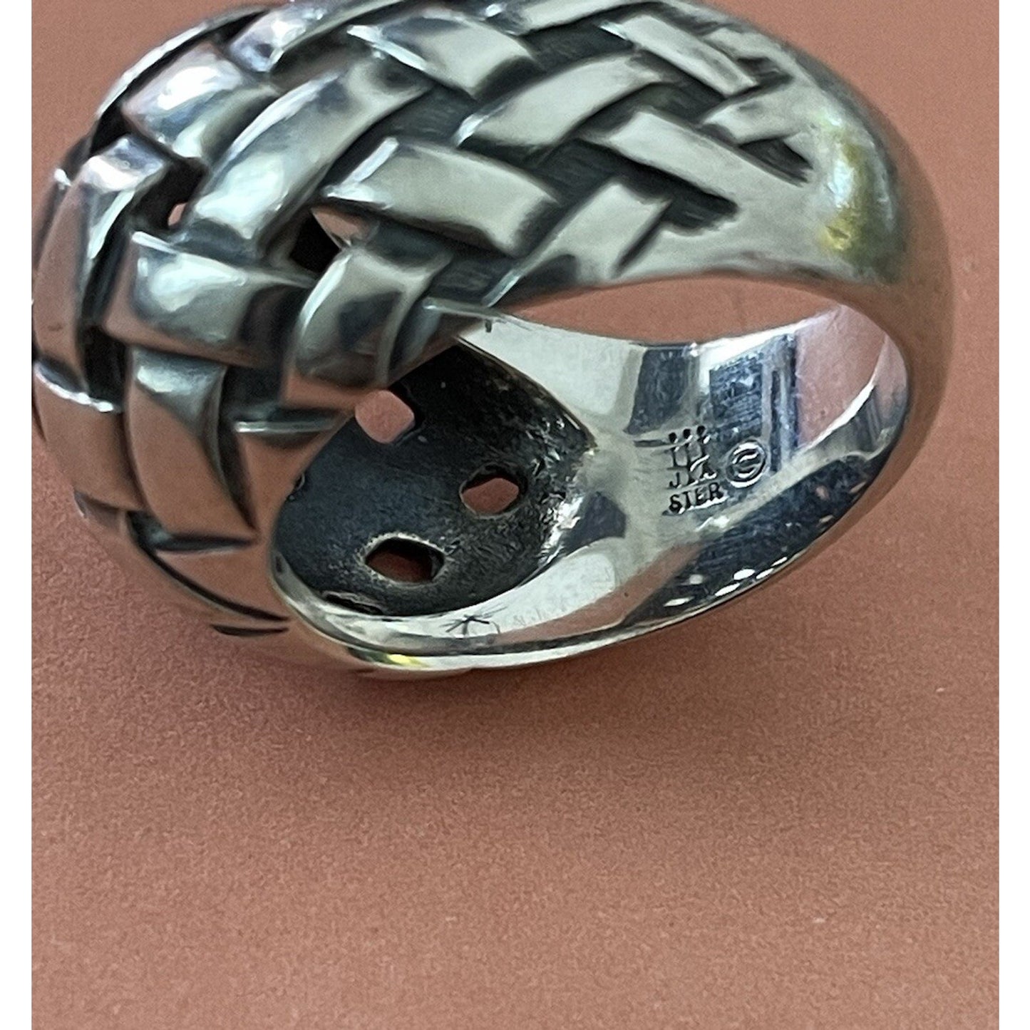James Avery Retired Silver Basket Weave Dome Ring Size 8 Pre-Owned