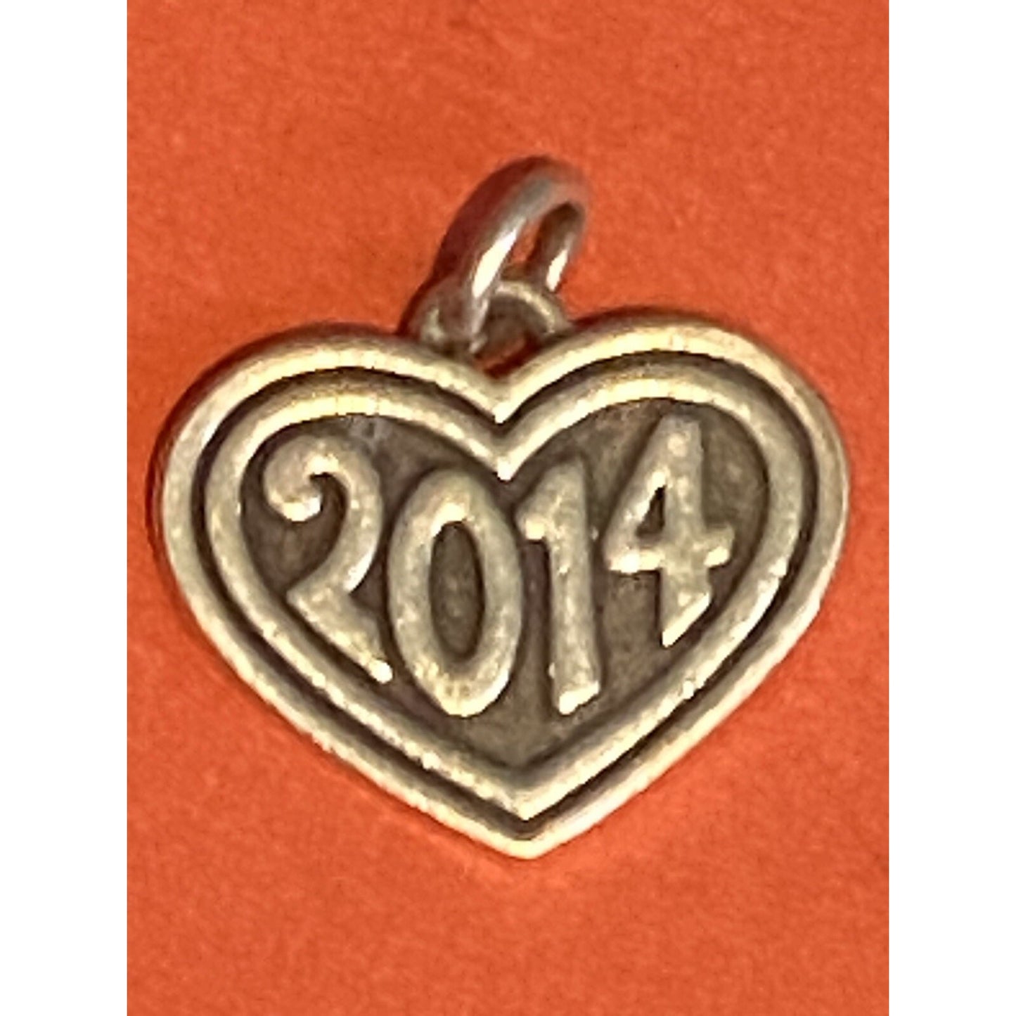 James Avery Retired Sterling Silver 2014 Year In Heart Charm Pre-Owned