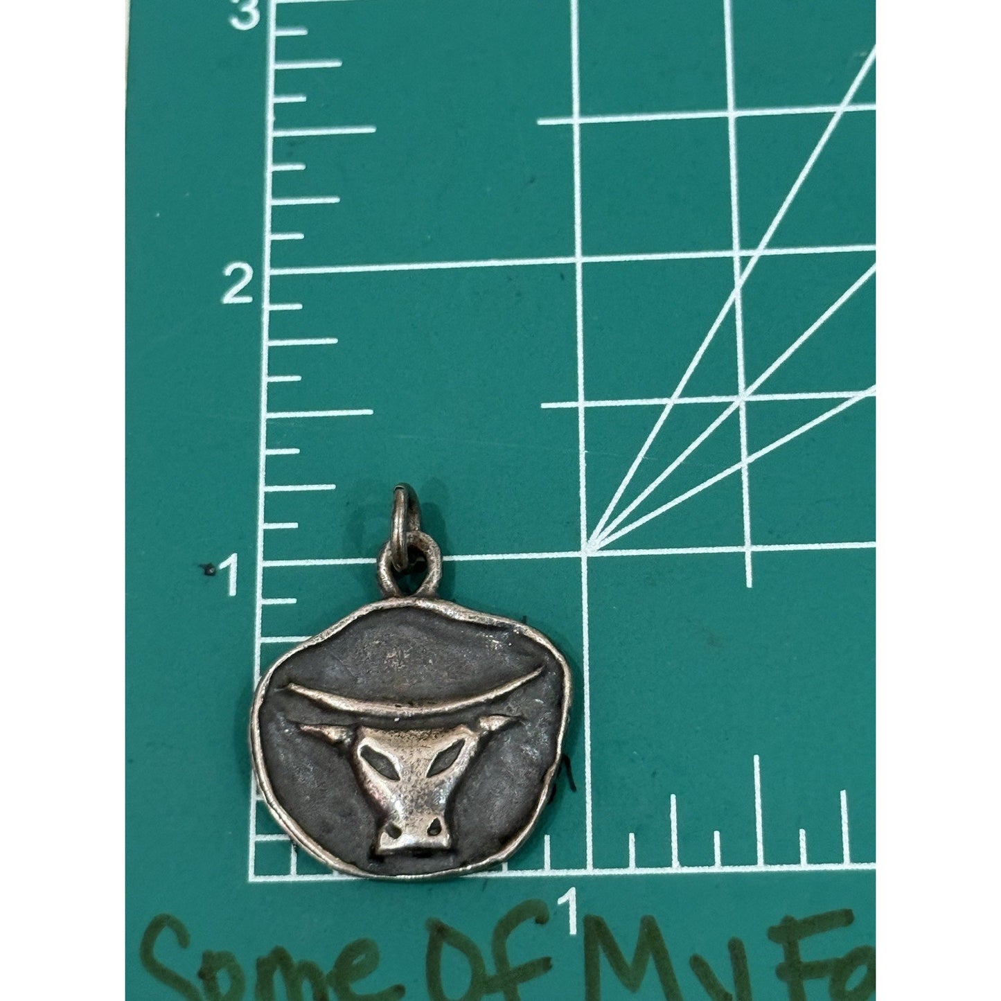 Pre Owned James Avery Rare & Retired Sterling Silver Abstract Zodiac Taurus Bull Pendant or Charm