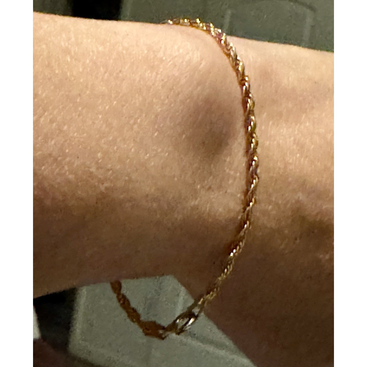 Vintage HCT Italy 925 Sterling Silver 18K Gold Plated Rope Bracelet 6.5”