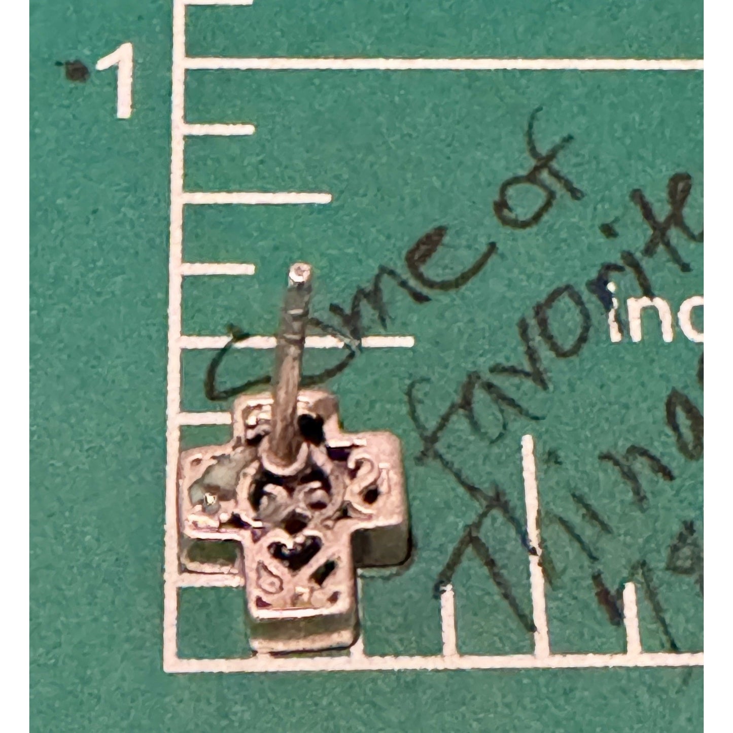 Vintage Sterling Silver Turquoise Cross Stud Earrings Southwestern Zuni Style Inlay 3/8”