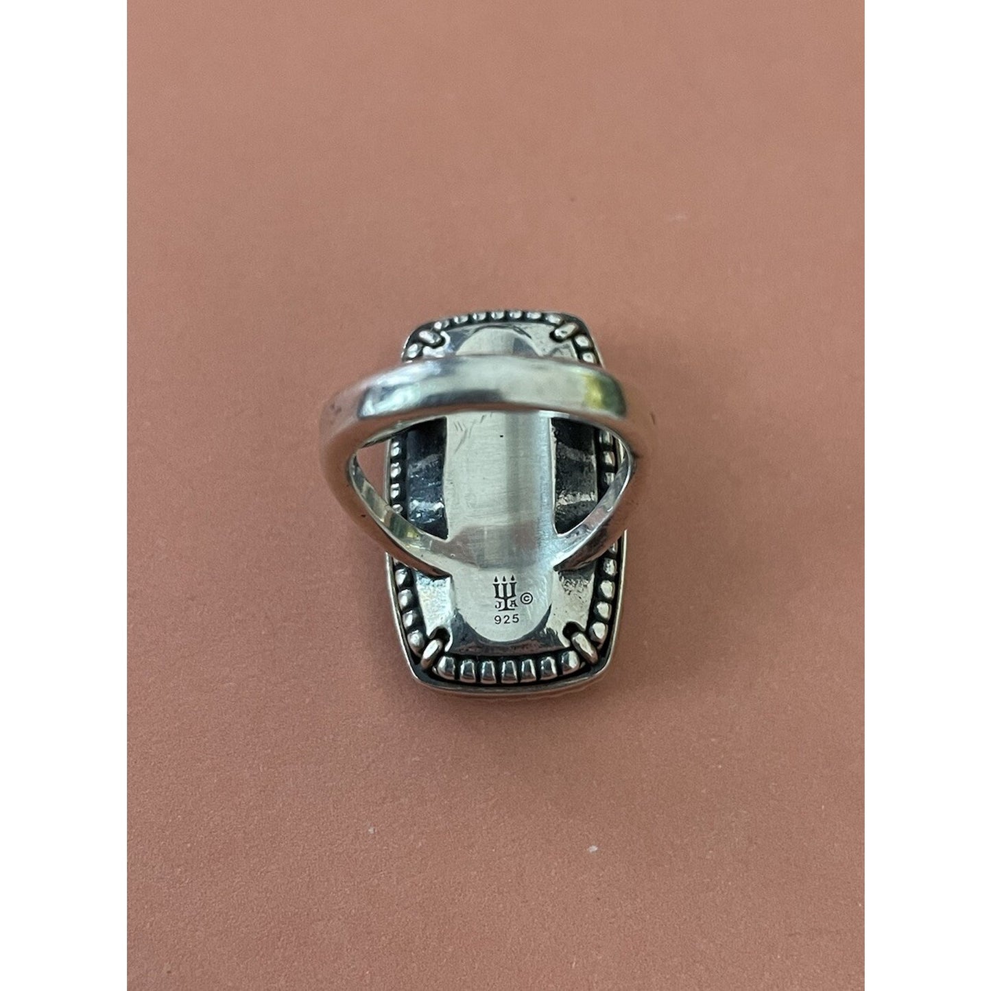 James Avery Retired HTF Silver Cameo Agate Owl Ring Size 5 Pre-Owned