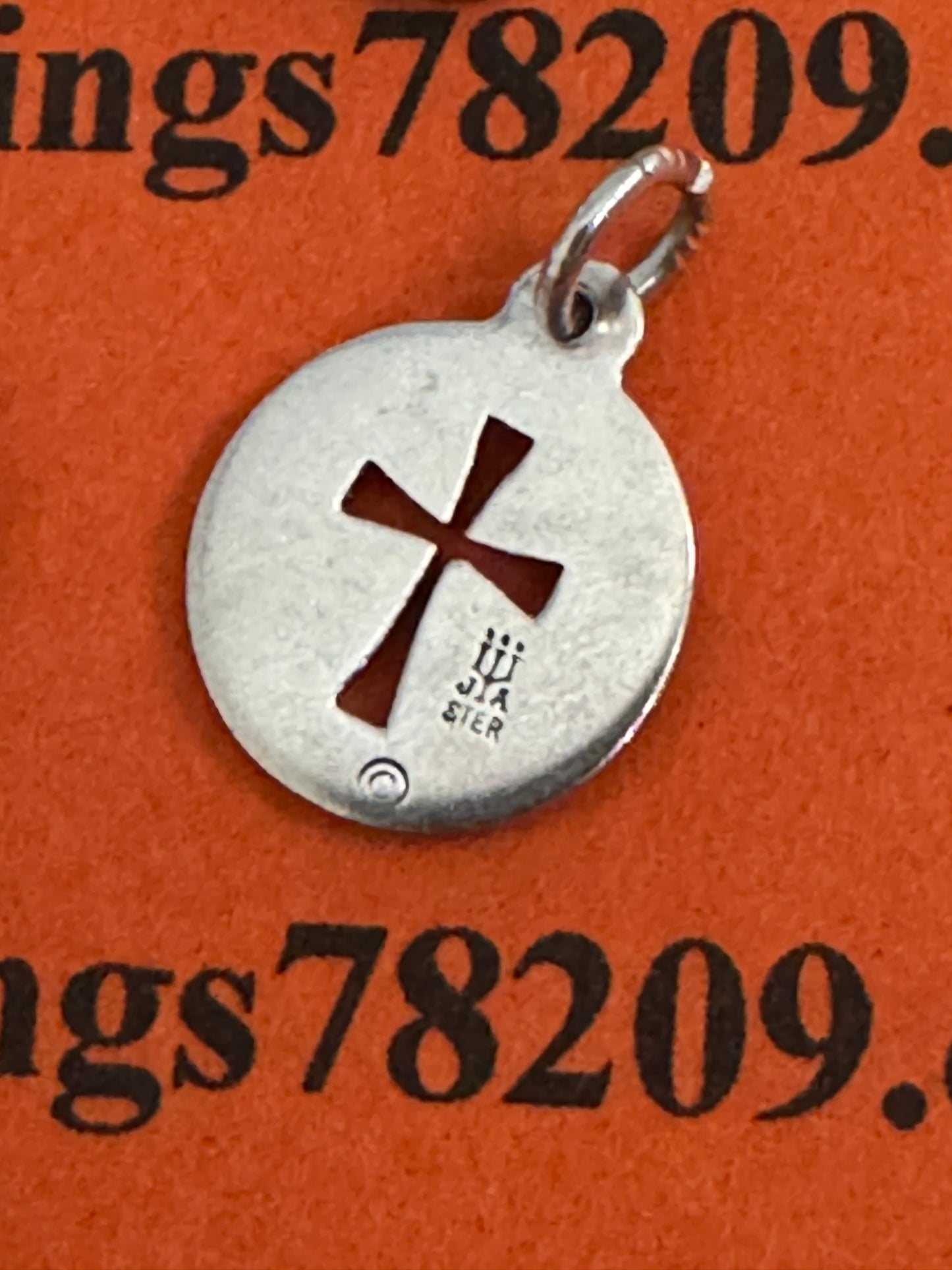 Pre Owned JAMES AVERY Retired Round Disk Circle Crosslet Cross Sterling Silver Charm