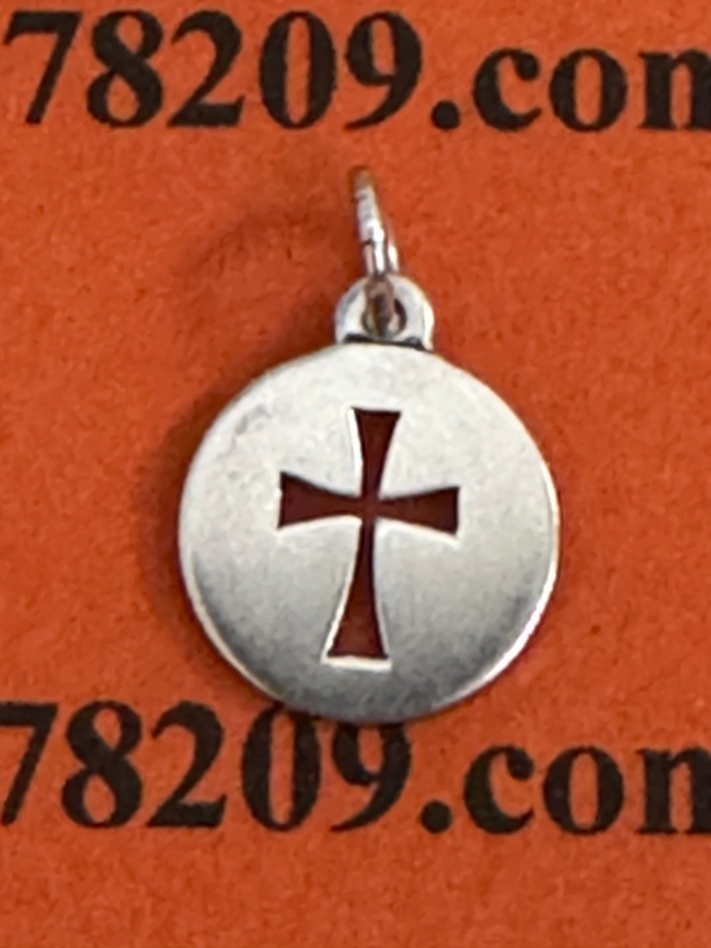 Pre Owned JAMES AVERY Retired Round Disk Circle Crosslet Cross Sterling Silver Charm