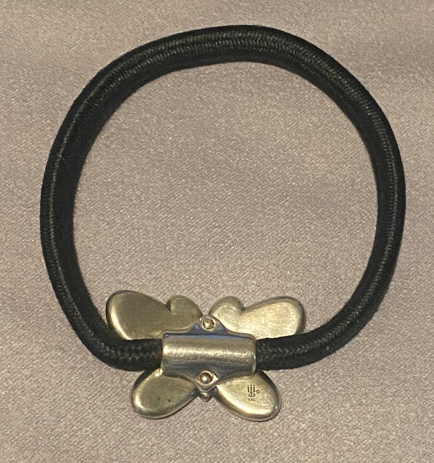 Pre-Owned James Avery Retired Rare & HTF Silver Butterfly Elastic Hair Holder