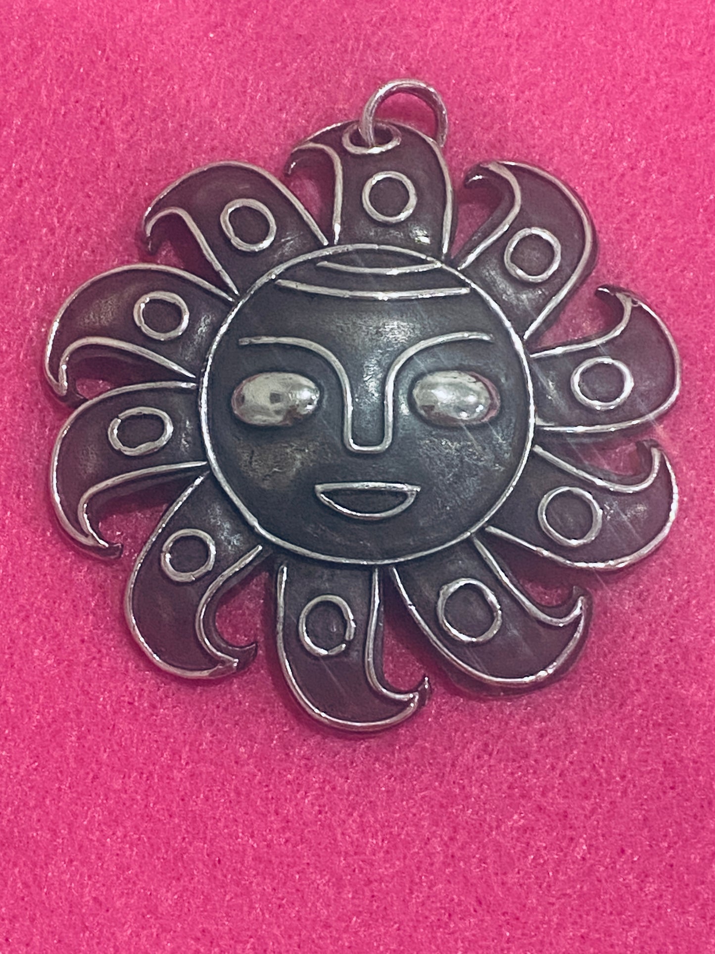 Pre-Owned James Avery LARGE Silver Cara Del Sol Pendant 2.75” Pre-Owned