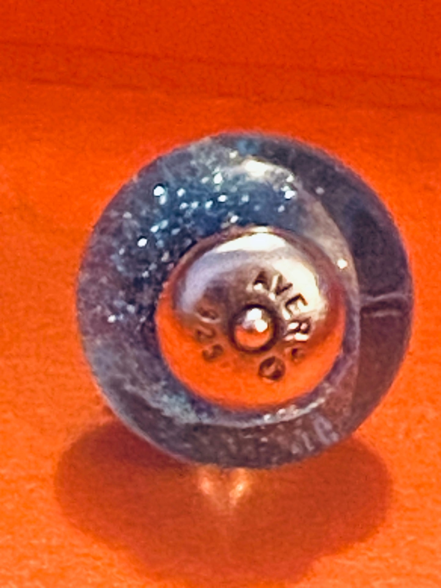 Pre-Owned James Avery Retired Blue Glitter Glass Art HOPE Silver ANCHOR FINIAL Charm