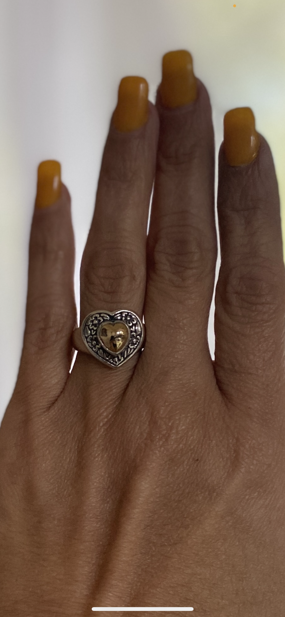 Pre-Owned James Avery 14k Gold and Silver Heart of Gold Ring Size 6
