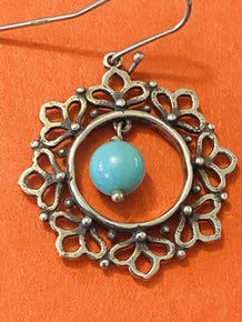 Pre-Owned James Avery Retired Silver & Turquoise Earrings