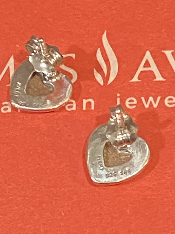 Pre-Owned James Avery Retired Silver and 14k Gold Heart of Gold Earrings