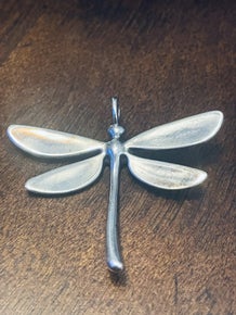 Pre Owned James Avery Retired Silver Dragonfly Pendant Some of