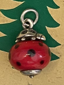 Pre-Owned James Avery Retired Ladybug Art Glass Finial Charm