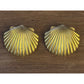 Vintage Gold Shell Earrings Light Weight Scallop Seashell Nautical Gold Tone