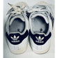 Mens Boys Adidas 3 Black Stripes Running Tennis Shoes Size 7.5 Pre-Owned