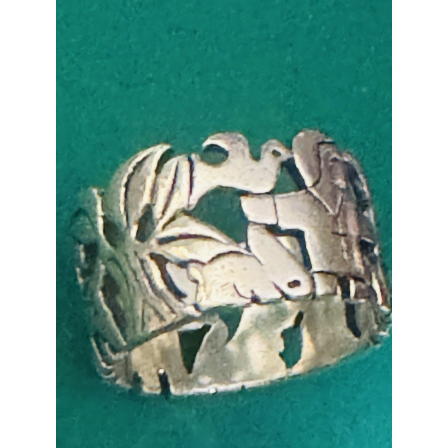 Pre owned James Avery RETIRED Sterling Silver St. Francis Loves The Animals Ring Size 8.5