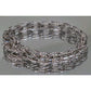 Vintage Silver Silver Braided Woven Oval Twisted Diamond Cut Link Bracelet 7.5”