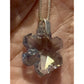 Vintage Sterling Silver Swarovski Crystal Snowflake Pendant Necklace 18”