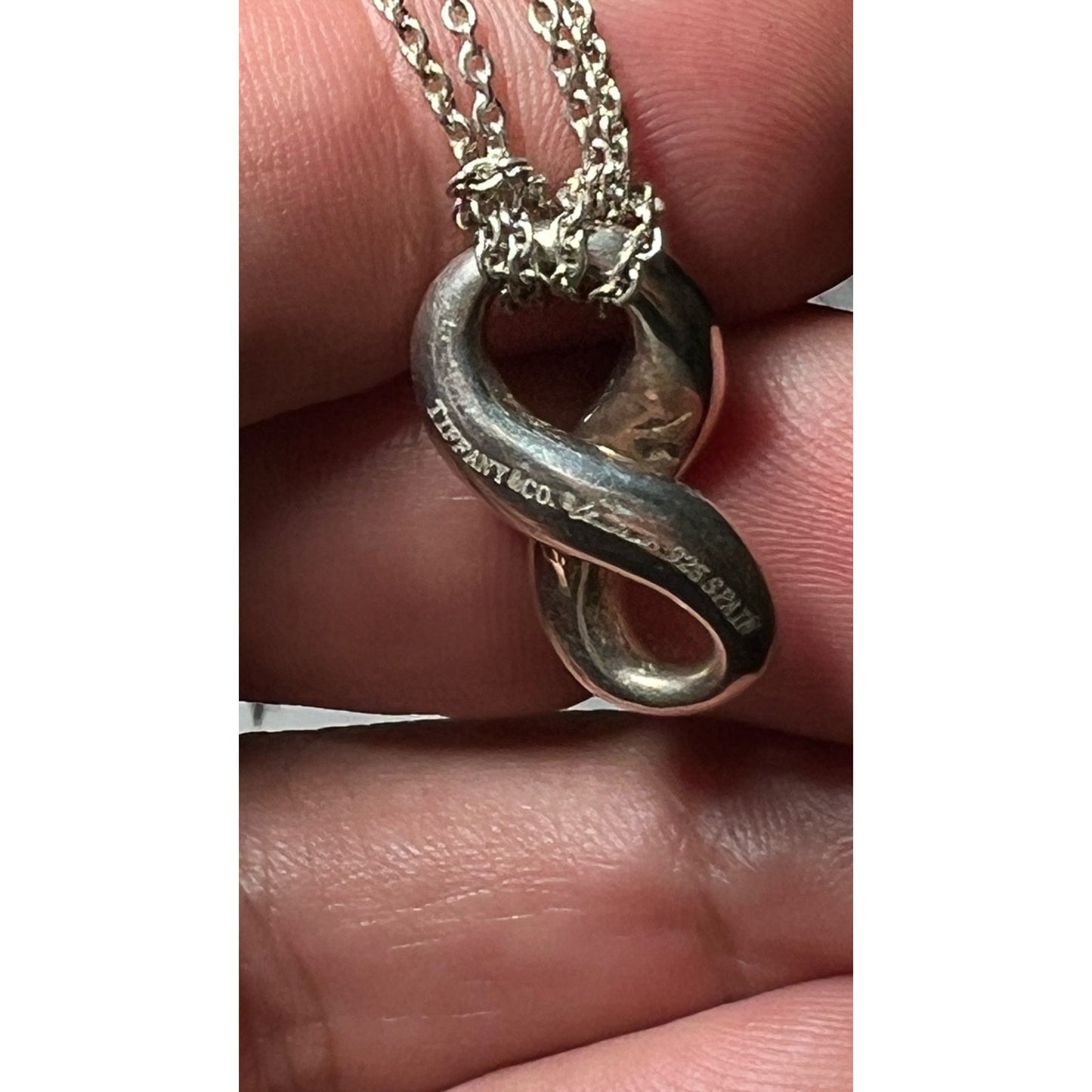 Tiffany & Co. Infinity Pendant Necklace 925 Sterling Silver Made in Spain – 8g