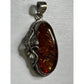 Vintage Baltic Amber Sterling Silver Pendant 17.9g 2” Tall Large Natural Amber